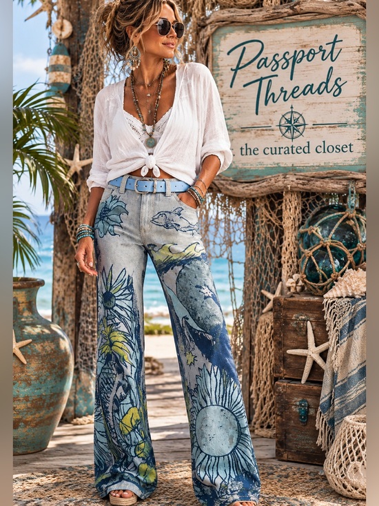Free People Denim - Free People We The Free Tinsley Printed Jeans NWT
